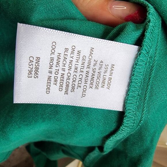 CHELSEA 28 RUFFLE SLEEBE BUTTON UP GREEN DRESS SIZE SMALL - Picture 9 of 12